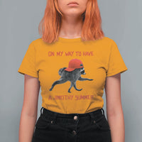 On My Way To Have A Jimothy Summer T Shirt For Women Funny Viral Seattle Raccoon Wearing Red Cap