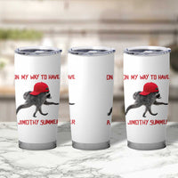On My Way To Have A Jimothy Summer Tumbler Cup Funny Viral Seattle Raccoon Wearing Red Cap