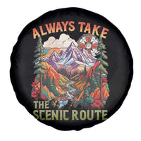 Outdoor Adventure Spare Tire Cover Always Take The Scenic Route Compass Hiking Camping