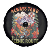 Outdoor Adventure Spare Tire Cover Always Take The Scenic Route Compass Hiking Camping