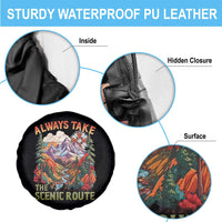 Outdoor Adventure Spare Tire Cover Always Take The Scenic Route Compass Hiking Camping