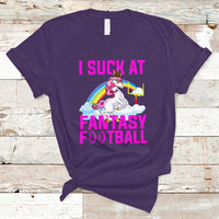 Rugby Unicorn T Shirt I Suck At Fantasy Football Funny Loser - Wonder Print Shop