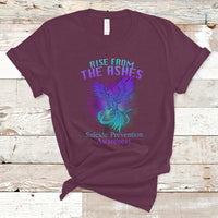 Suicide Prevention T Shirt Rise From The Ashes Phoenix Teal And Purple Suicide Awareness - Wonder Print Shop