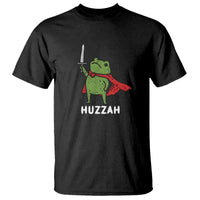 Funny Huzzah Frog Meme T Shirt Knight with Sword Whimsical Viral Amphibian Humor - Wonder Print Shop