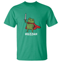 Funny Huzzah Frog Meme T Shirt Knight with Sword Whimsical Viral Amphibian Humor - Wonder Print Shop