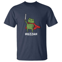 Funny Huzzah Frog Meme T Shirt Knight with Sword Whimsical Viral Amphibian Humor - Wonder Print Shop