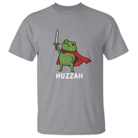 Funny Huzzah Frog Meme T Shirt Knight with Sword Whimsical Viral Amphibian Humor - Wonder Print Shop