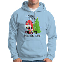 Black Cat Christmas Hoodie It's Fine I'm Fine Everything Is Fine - Wonder Print Shop