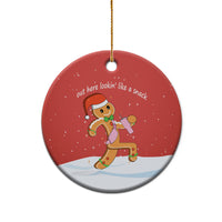 Boujee Gingerbread Man Ceramic Ornament Out Here Lookin' Like A Snack - Wonder Print Shop