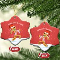 Boujee Gingerbread Man Ceramic Ornament Out Here Lookin' Like A Snack - Wonder Print Shop