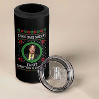 Christmas Sucks FALSE Christmas Is Awesome 4 in 1 Can Cooler Tumbler Funny Xmas Office Holiday Humor - Wonder Print Shop