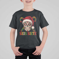 Seis Siete Christmas Meme T Shirt For Kid Sugar Skull 67 Santa Hat Candy Canes - Wonder Print Shop