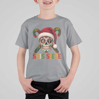 Seis Siete Christmas Meme T Shirt For Kid Sugar Skull 67 Santa Hat Candy Canes - Wonder Print Shop