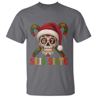 Seis Siete Christmas Meme T Shirt Sugar Skull 67 Santa Hat Candy Canes - Wonder Print Shop