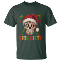 Seis Siete Christmas Meme T Shirt Sugar Skull 67 Santa Hat Candy Canes - Wonder Print Shop