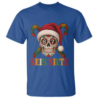 Seis Siete Christmas Meme T Shirt Sugar Skull 67 Santa Hat Candy Canes - Wonder Print Shop