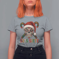 Seis Siete Christmas Meme T Shirt For Women Sugar Skull 67 Santa Hat Candy Canes - Wonder Print Shop