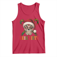 Seis Siete Christmas Meme Tank Top Sugar Skull 67 Santa Hat Candy Canes - Wonder Print Shop