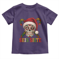 Seis Siete Christmas Meme Toddler T Shirt Sugar Skull 67 Santa Hat Candy Canes - Wonder Print Shop