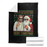 The Boys Are Back in Town Funny Christmas Throw Blanket Cool Santa and Jesus Holiday Humor - Wonder Print Shop