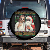 The Boys Are Back in Town Funny Christmas Spare Tire Cover Cool Santa and Jesus Holiday Humor - Wonder Print Shop