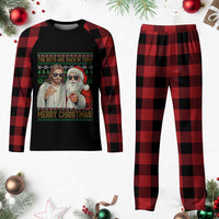 The Boys Are Back in Town Funny Christmas Plaid Pajama Set Cool Santa and Jesus Holiday Humor - Wonder Print Shop