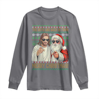 The Boys Are Back in Town Funny Christmas Long Sleeve Shirt Cool Santa and Jesus Holiday Humor - Wonder Print Shop