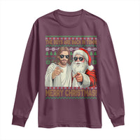 The Boys Are Back in Town Funny Christmas Long Sleeve Shirt Cool Santa and Jesus Holiday Humor - Wonder Print Shop