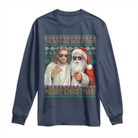 The Boys Are Back in Town Funny Christmas Long Sleeve Shirt Cool Santa and Jesus Holiday Humor - Wonder Print Shop