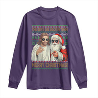The Boys Are Back in Town Funny Christmas Long Sleeve Shirt Cool Santa and Jesus Holiday Humor - Wonder Print Shop