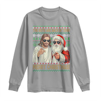 The Boys Are Back in Town Funny Christmas Long Sleeve Shirt Cool Santa and Jesus Holiday Humor - Wonder Print Shop