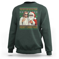 The Boys Are Back in Town Funny Christmas Sweatshirt Cool Santa and Jesus Holiday Humor - Wonder Print Shop