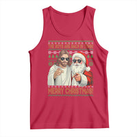 The Boys Are Back in Town Funny Christmas Tank Top Cool Santa and Jesus Holiday Humor - Wonder Print Shop