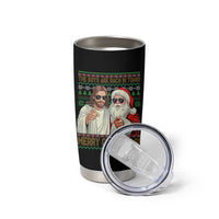 The Boys Are Back in Town Funny Christmas Tumbler Cup Cool Santa and Jesus Holiday Humor - Wonder Print Shop