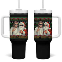 The Boys Are Back in Town Funny Christmas Tumbler With Handle Cool Santa and Jesus Holiday Humor - Wonder Print Shop