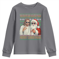 The Boys Are Back in Town Funny Christmas Youth Sweatshirt Cool Santa and Jesus Holiday Humor - Wonder Print Shop