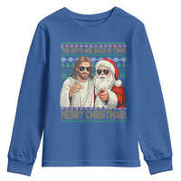 The Boys Are Back in Town Funny Christmas Youth Sweatshirt Cool Santa and Jesus Holiday Humor - Wonder Print Shop