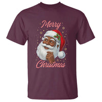 Merry Christmas Black Santa Claus T Shirt Retro Nostalgic Festive Holiday - Wonder Print Shop