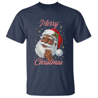 Merry Christmas Black Santa Claus T Shirt Retro Nostalgic Festive Holiday - Wonder Print Shop