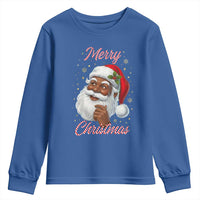Merry Christmas Black Santa Claus Youth Sweatshirt Retro Nostalgic Festive Holiday - Wonder Print Shop