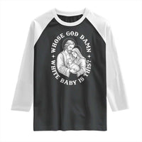 Funny Nativity Christmas Raglan Shirt Whose God Damn White Baby Is This Irreverent Holiday Humor - Wonder Print Shop