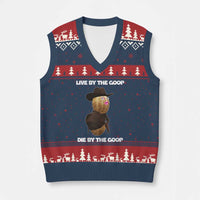 Cowboy Peanut Meme V-Neck Knit Sweater Vest Live By The Goop Die By The Goop - Wonder Print Shop