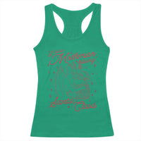 I Saw Mothman Kissing Santa Claus Racerback Tank Top Funny Cryptid Christmas Gag Gift - Wonder Print Shop