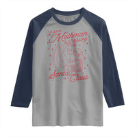 I Saw Mothman Kissing Santa Claus Raglan Shirt Funny Cryptid Christmas Gag Gift - Wonder Print Shop