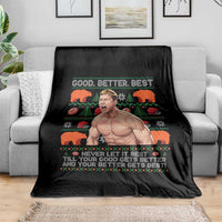 Good Better Best Shirtless Ben Throw Blanket Funny Football Coach Meme Ugly Sweater Gift for Fans - Wonder Print Shop