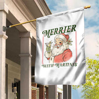 Merrier With Martinis Garden Flag Funny Retro Santa Christmas Cocktail Lover - Wonder Print Shop