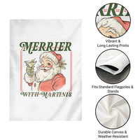 Merrier With Martinis Garden Flag Funny Retro Santa Christmas Cocktail Lover - Wonder Print Shop