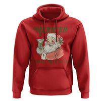 Merrier With Martinis Hoodie Funny Retro Santa Christmas Cocktail Lover - Wonder Print Shop