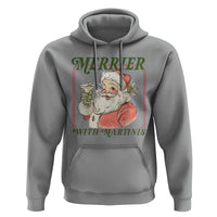 Merrier With Martinis Hoodie Funny Retro Santa Christmas Cocktail Lover - Wonder Print Shop