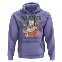 Merrier With Martinis Hoodie Funny Retro Santa Christmas Cocktail Lover - Wonder Print Shop